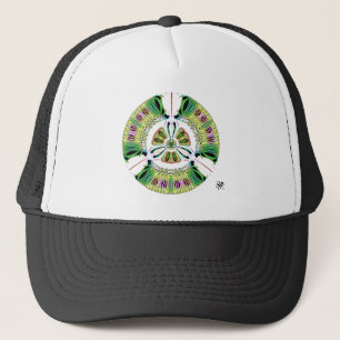 Psychedelic bio-hazard symbol (or whatever u see) trucker hat