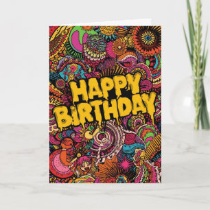 psychedelic birthday card