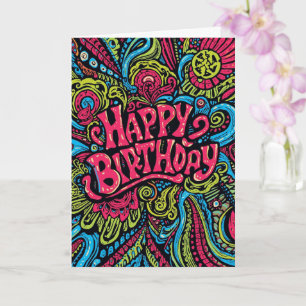 psychedelic birthday card
