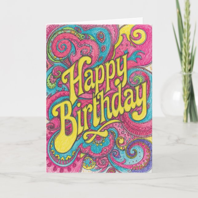 psychedelic birthday card (Front)