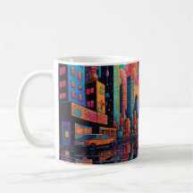 Psychedelic Blue Orange Drippy City