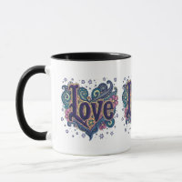 Psychedelic Boho Love Lettering with Floral Accent