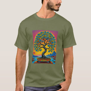 Psychedelic Bonsai Tree Nature Art T Shirt