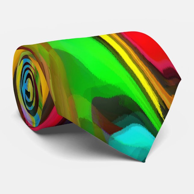 Psychedelic Breakfast modern abstract art Tie (Rolled)