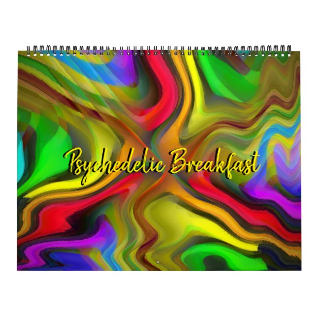 Psychedelic Breakfast Trippy Abstract Art Calendar (Cover)