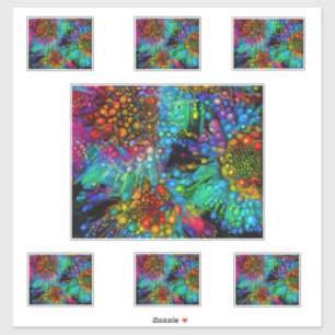 Psychedelic Bubble Burst Abstract Daisies