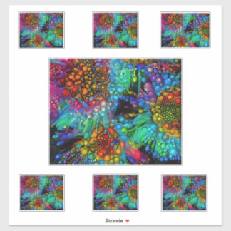 Psychedelic Bubble Burst Abstract Daisies