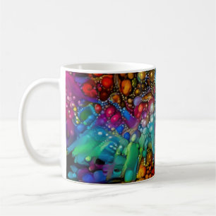 Psychedelic Bubble Burst Abstract Daisies Coffee Mug
