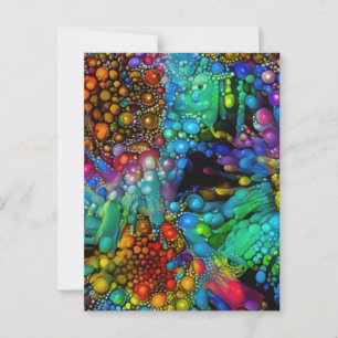 Psychedelic Bubble Burst Abstract Daisies  Postcard