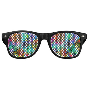 Psychedelic Bubble Burst Abstract Daisies Retro Sunglasses