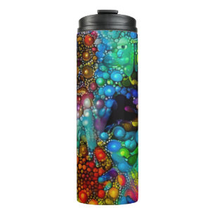Psychedelic Bubble Burst Abstract Daisies Thermal Tumbler