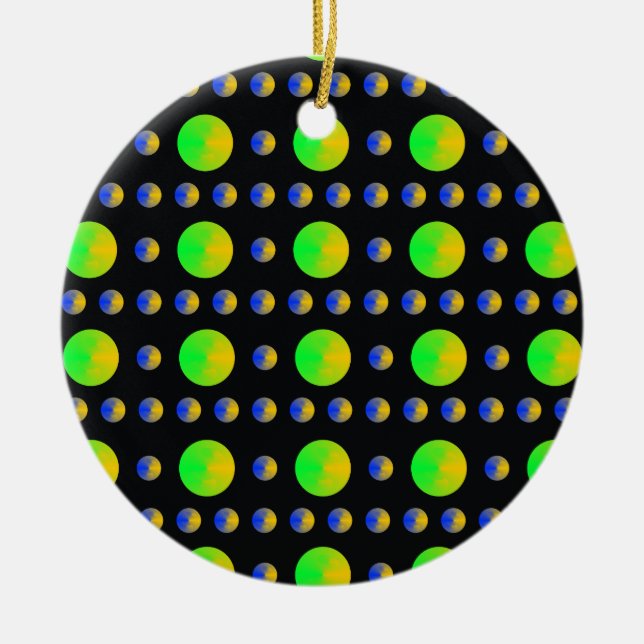 Psychedelic Bubbles Ceramic Tree Decoration (Front)