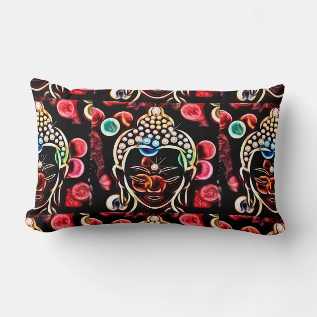 Psychedelic Buddha Lumbar Cushion (Front)