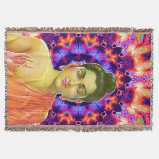 Psychedelic Buddha Throw Blanket