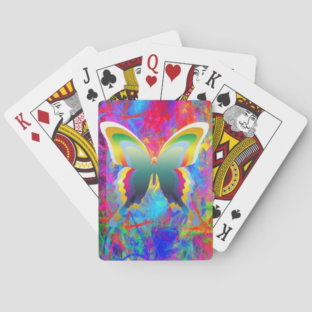 Psychedelic Butterflies Playing Cards (Back)