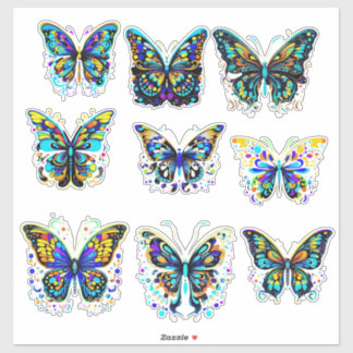Psychedelic Butterfly Delight Sticker Sheet