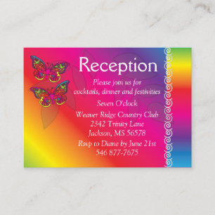 Psychedelic Butterfly Design Enclosure Card