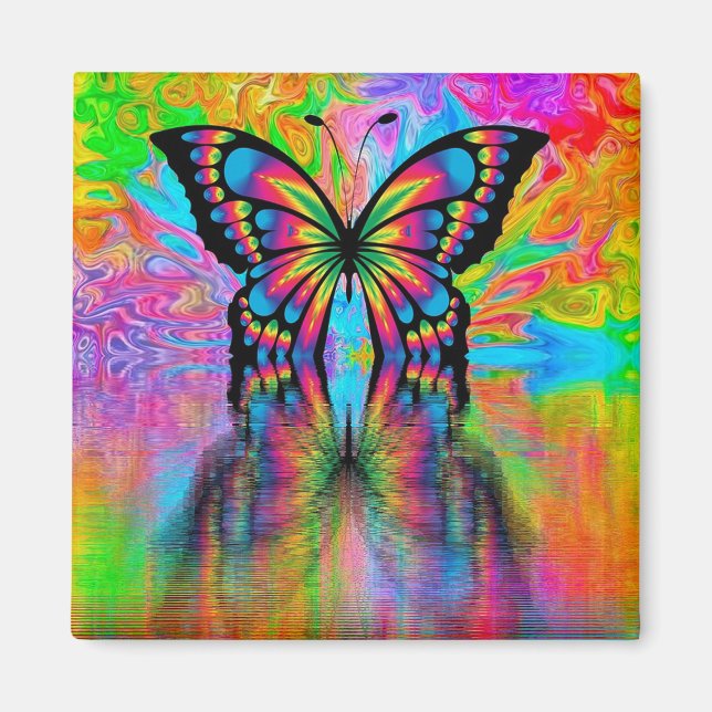 Psychedelic Butterfly Magnet (Front)