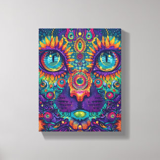 Psychedelic Cat Canvas Print