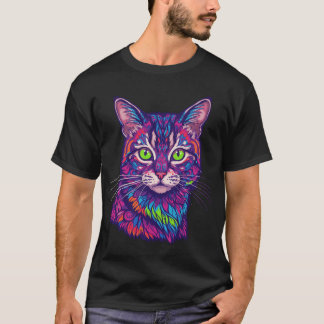 psychedelic cat illustration T-Shirt
