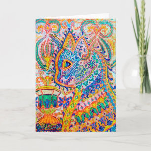 Psychedelic Cat, Louis Wain Card