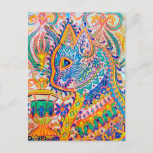 Psychedelic Cat, Louis Wain Postcard