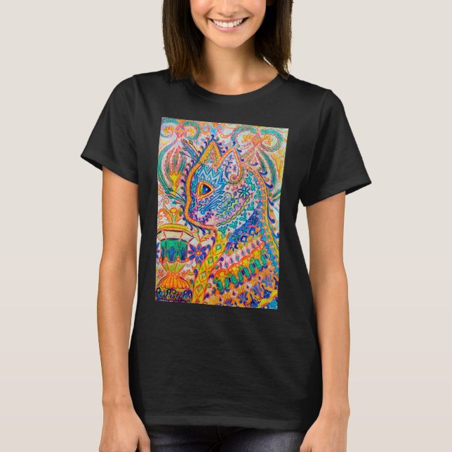Psychedelic Cat, Louis Wain T-Shirt (Front)