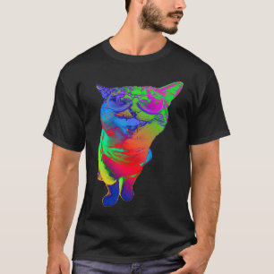 Psychedelic Cat Sunglasses Trippy Psytrance Cat Co T-Shirt