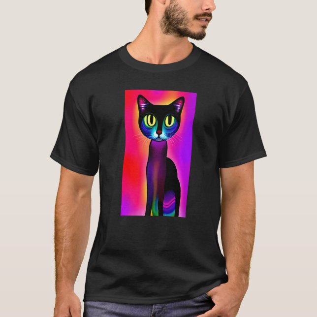 psychedelic Cat T-Shirt (Front)