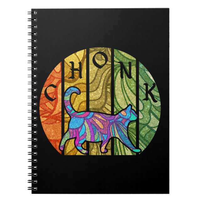 Psychedelic Cat – Trippy Feline Art Notebook (Front)