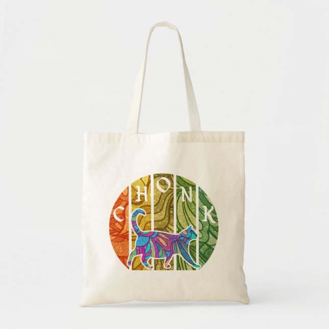 Psychedelic Cat – Trippy Feline Art Tote Bag (Front)