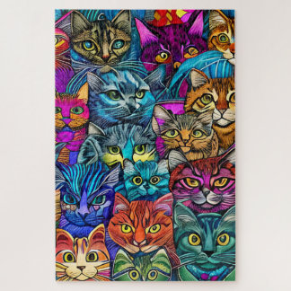 Psychedelic cats jigsaw puzzle