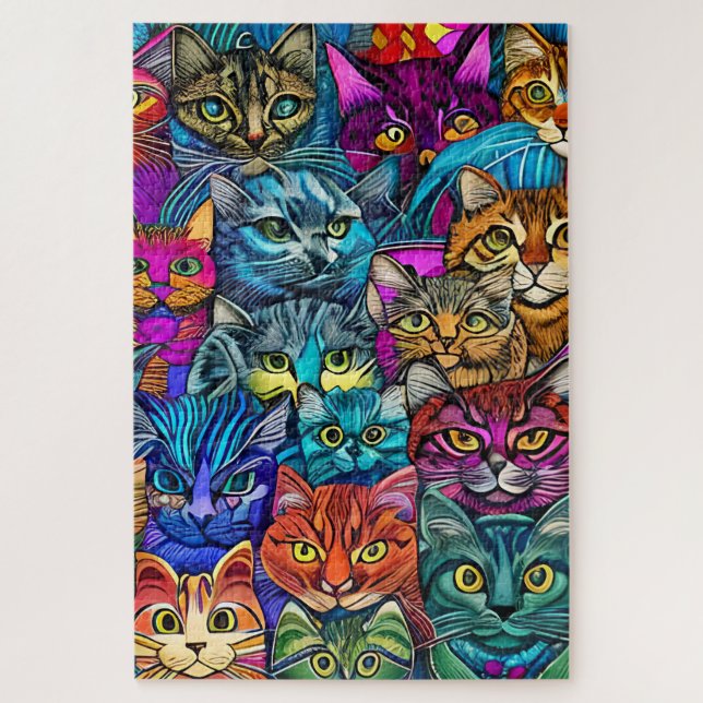 Psychedelic cats jigsaw puzzle (Vertical)