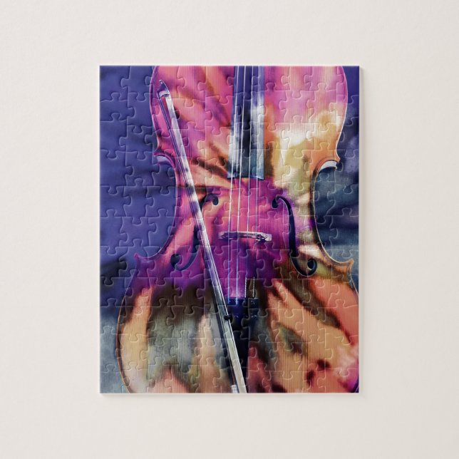 Psychedelic cello jigsaw puzzle (Vertical)