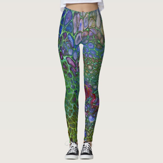 Psychedelic Cells leggings dark (Front)