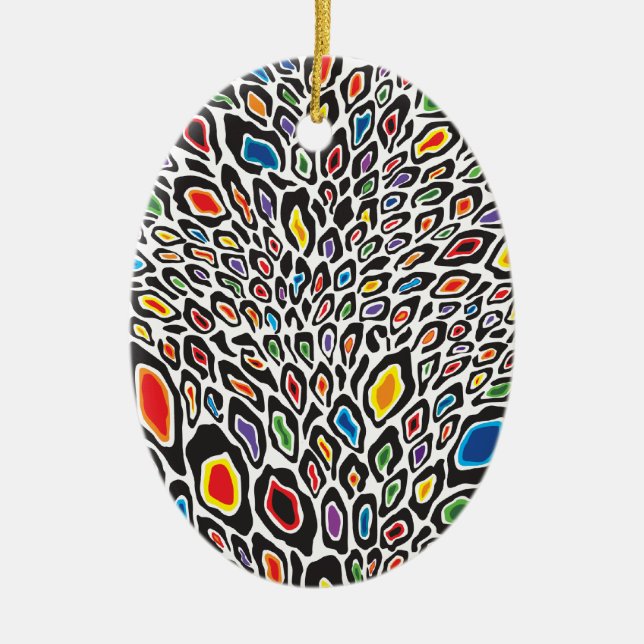 Psychedelic Cheetah Ceramic Tree Decoration (Front)