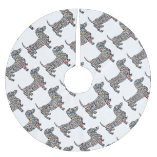 Psychedelic-Cheetah-Doxie Brushed Polyester Tree Skirt