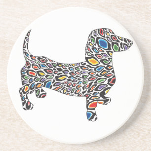 Psychedelic Cheetah Doxie Coaster