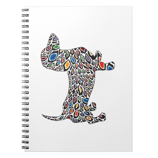 Psychedelic Cheetah Doxie Notebook (Front)