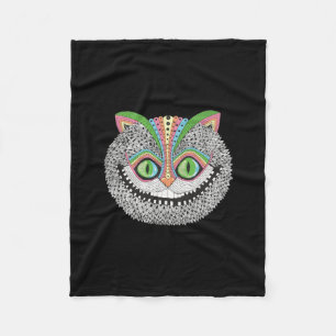Psychedelic Cheshire Cat Fleece Blanket