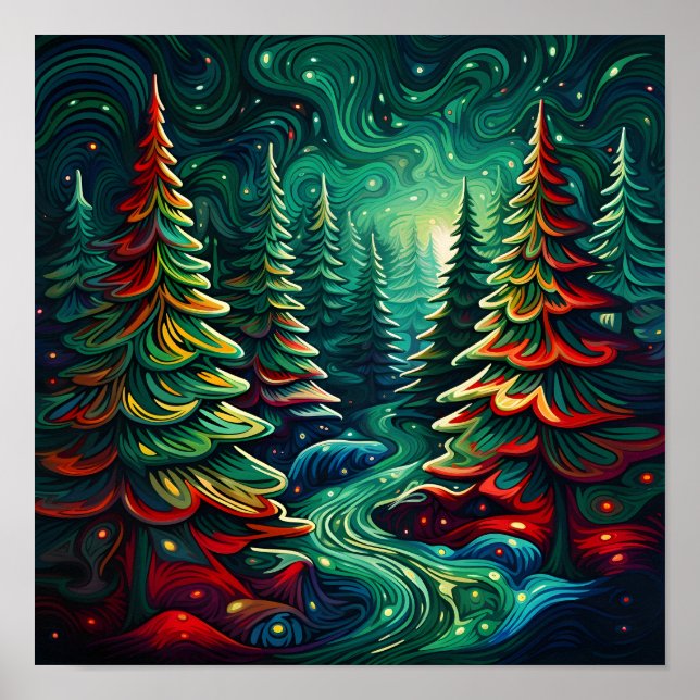 Psychedelic Christmas tree poster (Front)