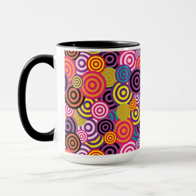 psychedelic circles coffee mug (Left)