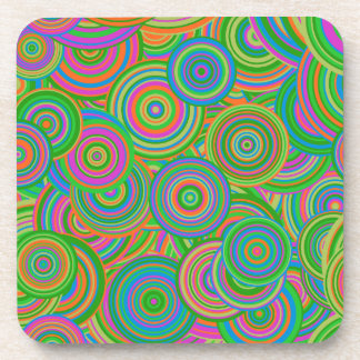 Psychedelic Circles Plastic Coaster