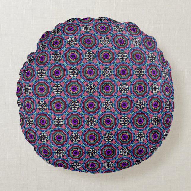 Psychedelic Circles Throw Pillow (Front)