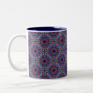 Psychedelic Circles Two-Tone Coffee Mug