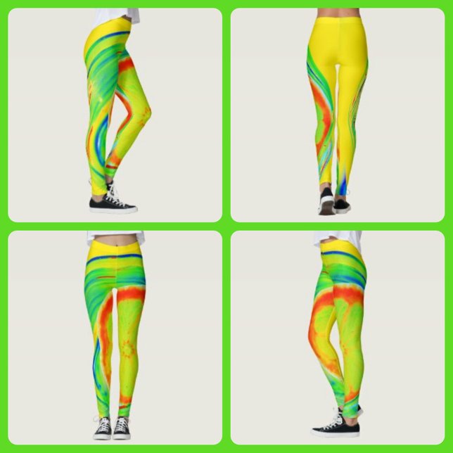 Psychedelic Citrus Bright Colourful Leggings (Creator Uploaded)
