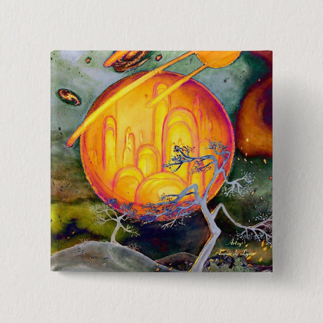 Psychedelic City 15 Cm Square Badge (Front)