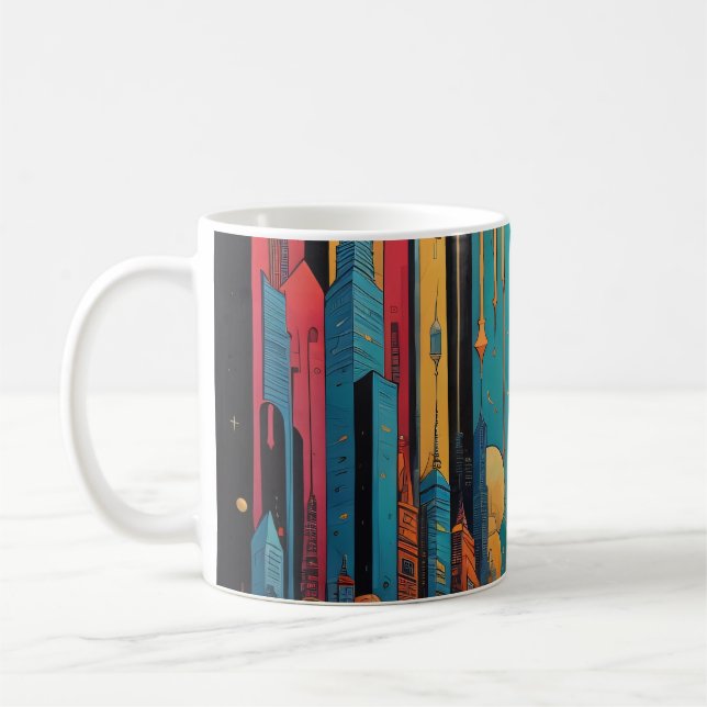Psychedelic city  coffee mug (Left)