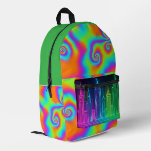 Psychedelic City Vibe Colourful Backpack