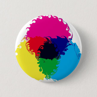 Psychedelic CMYK 6 Cm Round Badge